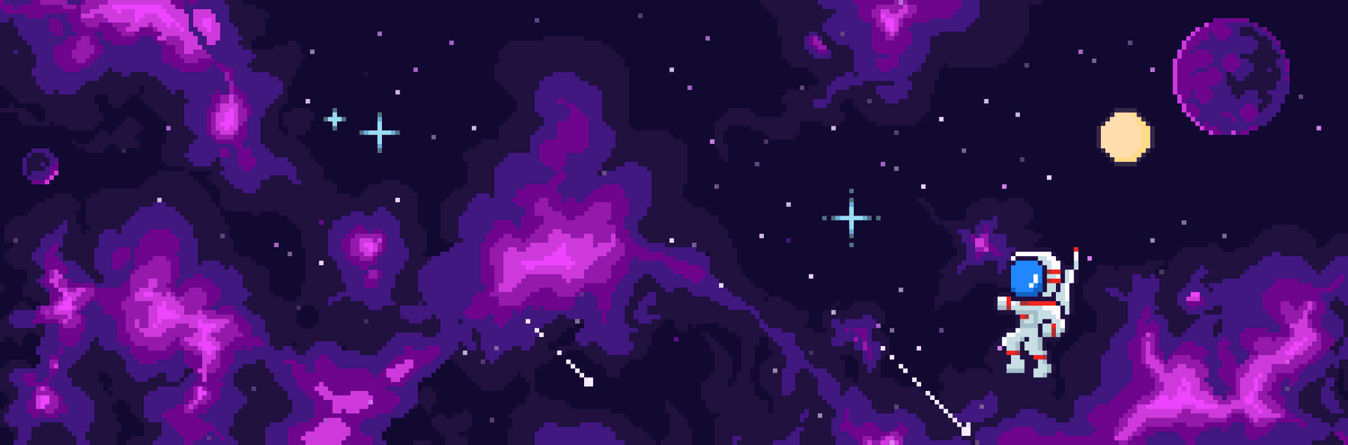 Space Pixel Art Banner Image